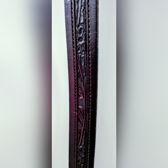 LEATHER MEN'S BELT WESTERN HANDMADE,  FILIGREE SILVER BUCKLE, ⭐ CONCHOS Sz 42-46 - Picture 4 of 15